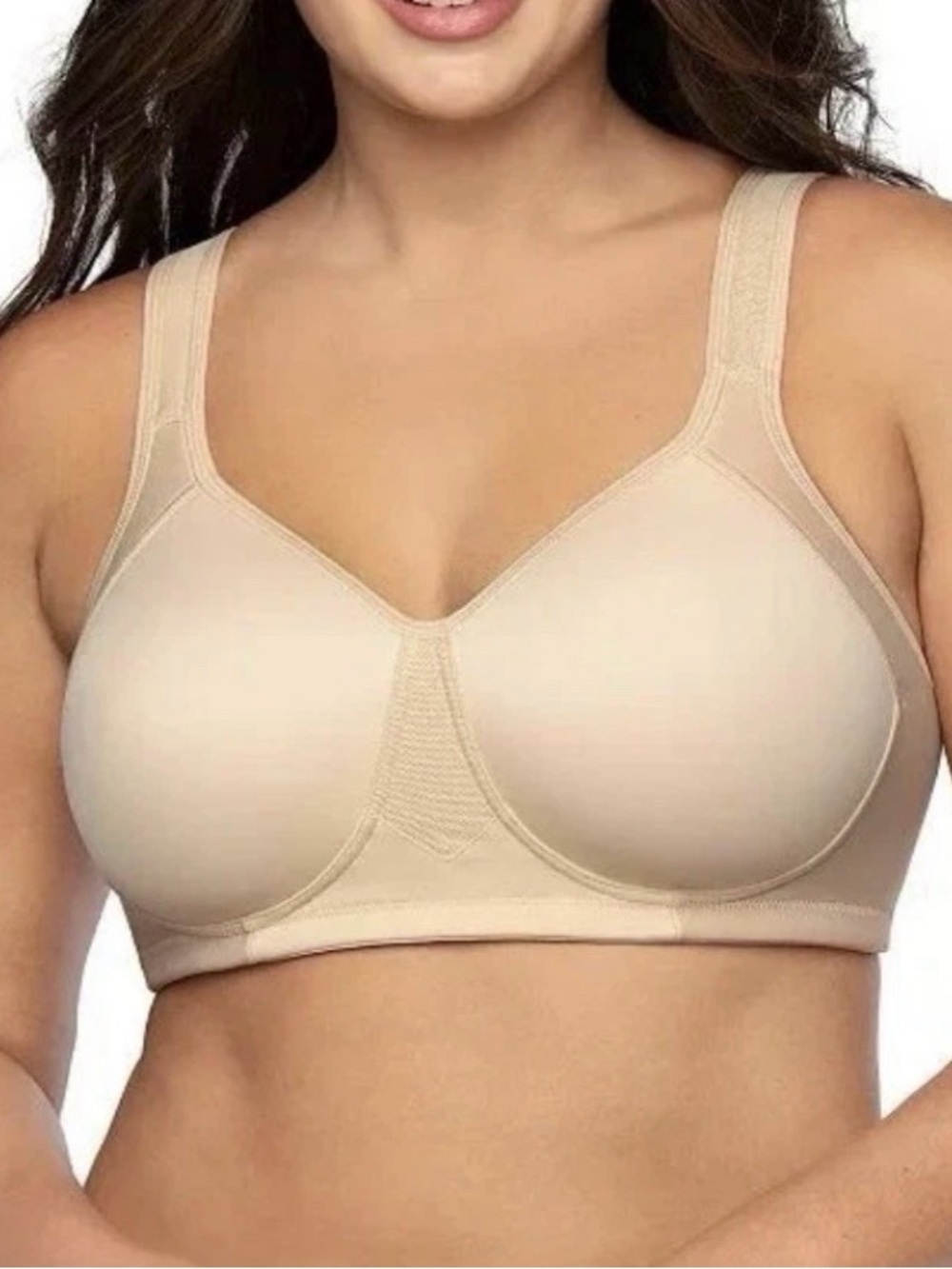 Vanity Fair 71500 Sport Full Figure Wirefree Bra Beige 38DDD New Without Tags